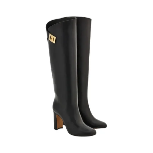 Knee High Boot With Hug Buckle Detail