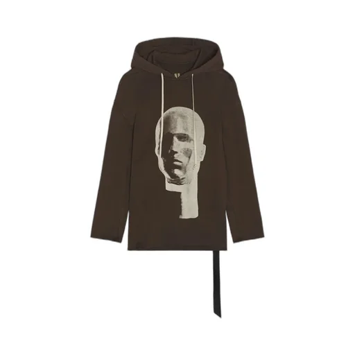 Head-Print Drawstring Hoodie