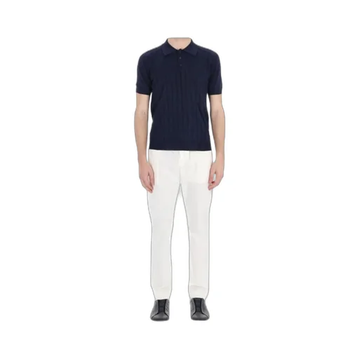 Short-Sleeved Polo With Diamond Pattern