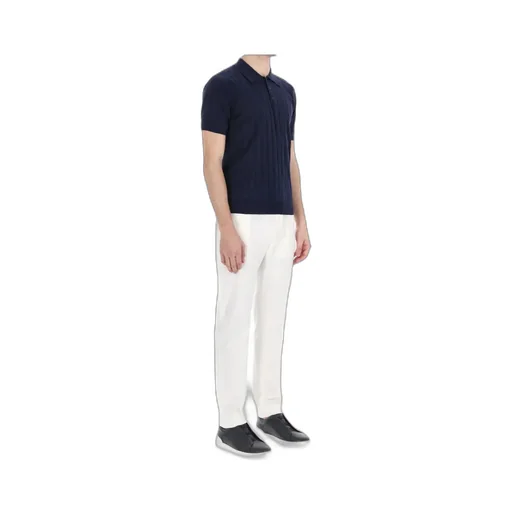Short-Sleeved Polo With Diamond Pattern
