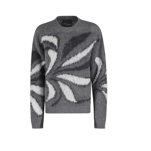 Flower Inlay Crewneck Sweater