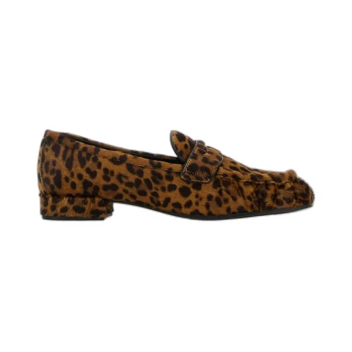 Leopard-Pattern Penny Loafers