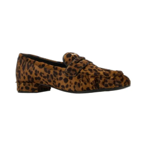 Leopard-Pattern Penny Loafers