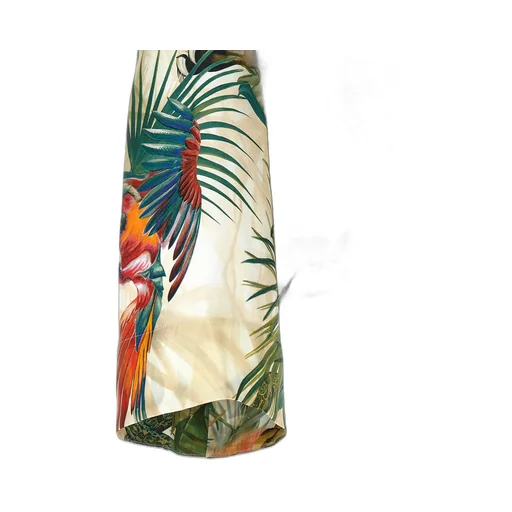 Jungle Printed Wide Sleeved Satin Shirt
