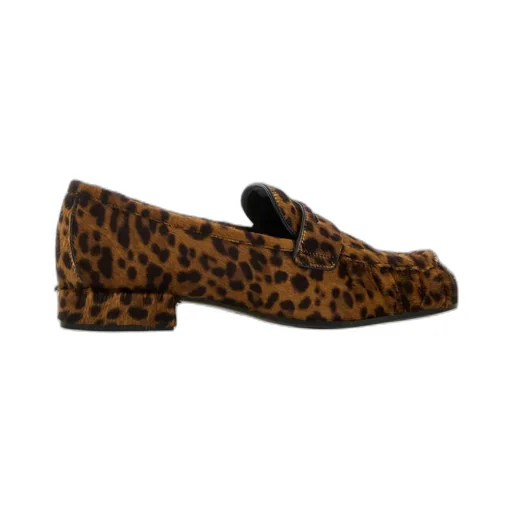 Leopard-Pattern Penny Loafers