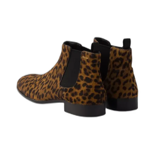 Printed Leather Booties