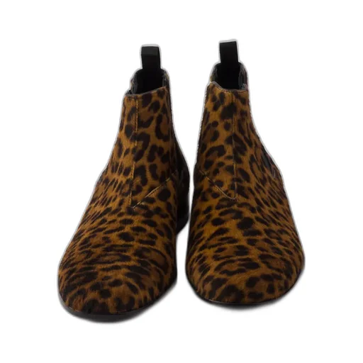 Printed Leather Booties