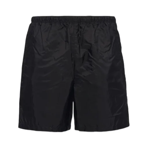 Triangle Logo Plaque Elastic Swim Shorts