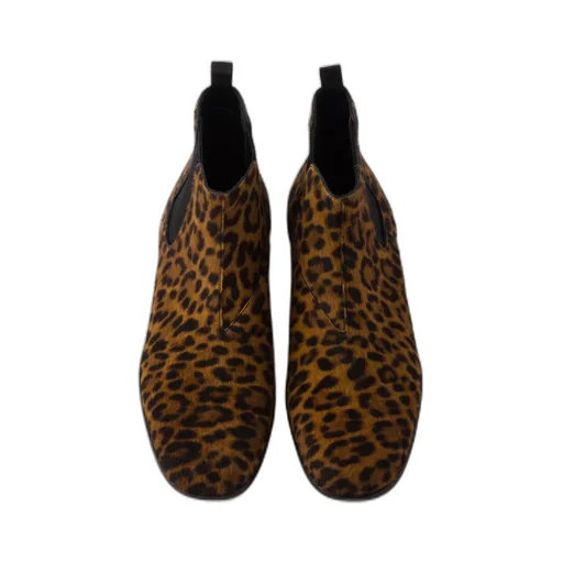 Printed Leather Booties