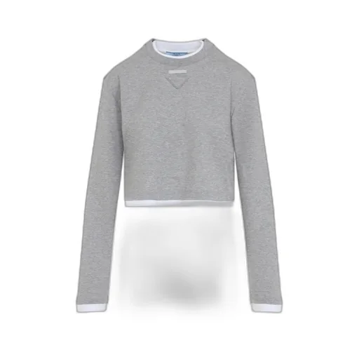 Layered Long-Sleeved Cropped Top