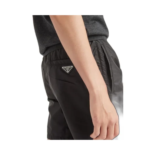 Triangle Logo Plaque Elastic Swim Shorts