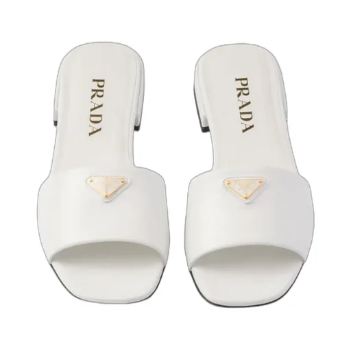 Logo Plaque Open Toe Slides