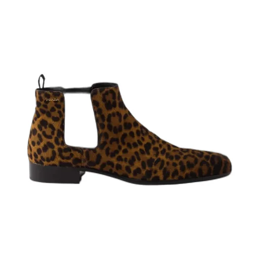 Printed Leather Booties