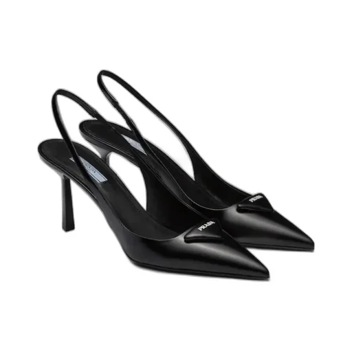 Slingback Pumps With Pointed Buckle