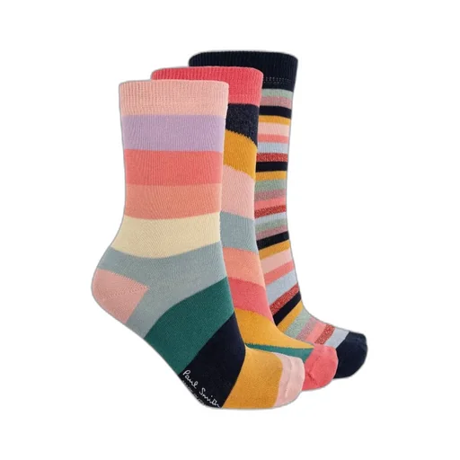 Three Pack Of Cotton Socks With Lurex Thread
