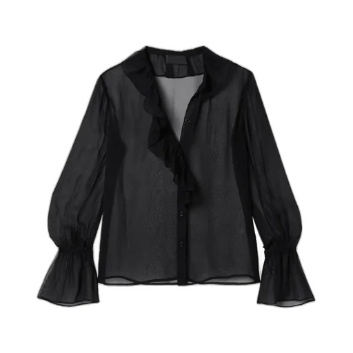 Cecily Ruffled Silk-Chiffon Blouse