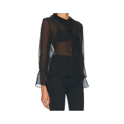 Cecily Ruffled Silk-Chiffon Blouse