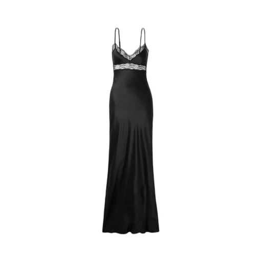 Adelie Lace-Trimmed Silk-Charmeuse Gown