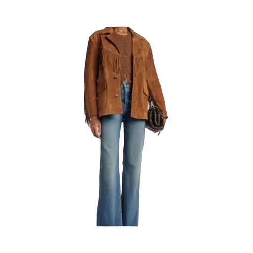 Maelle Fringed Suede Jacket