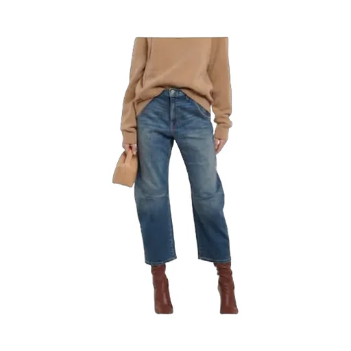 Mid-Rise Denim Trousers