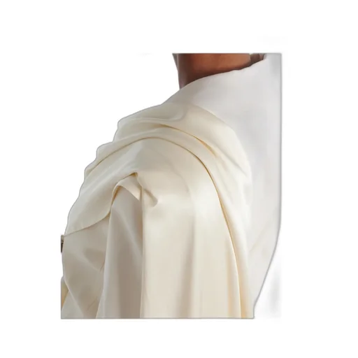 Scarf-Detail Virgin Wool Gabardine Blazer