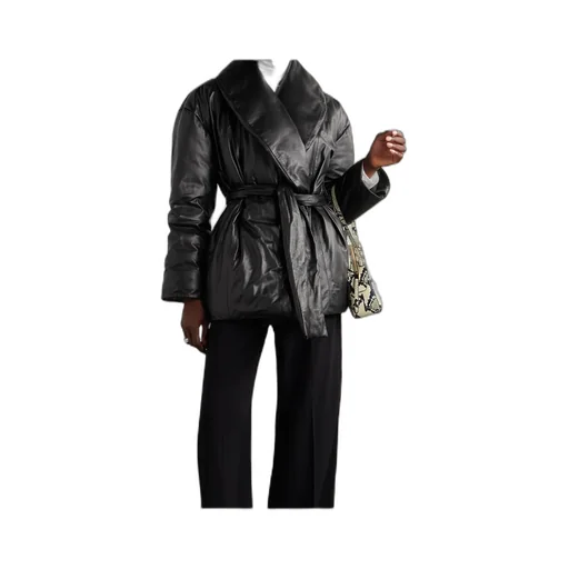 Cora Belted Leather Jacket