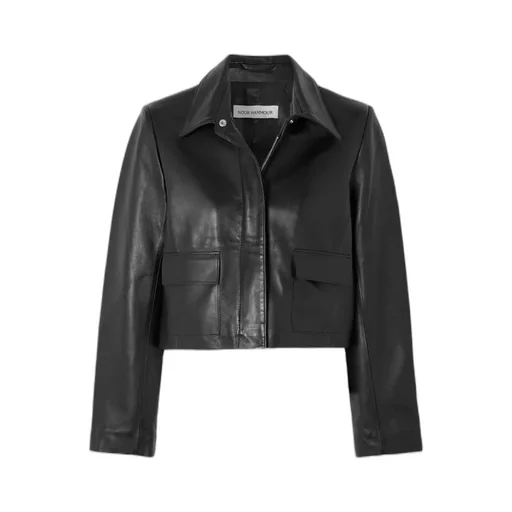 Long-Sleeved Leather Jacket