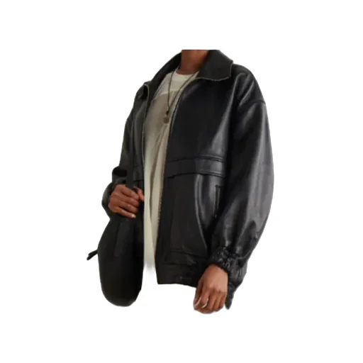 Long-Sleeved Leather Jacket