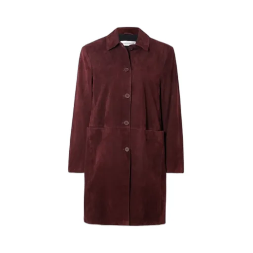 Long-Sleeved Leather Coat