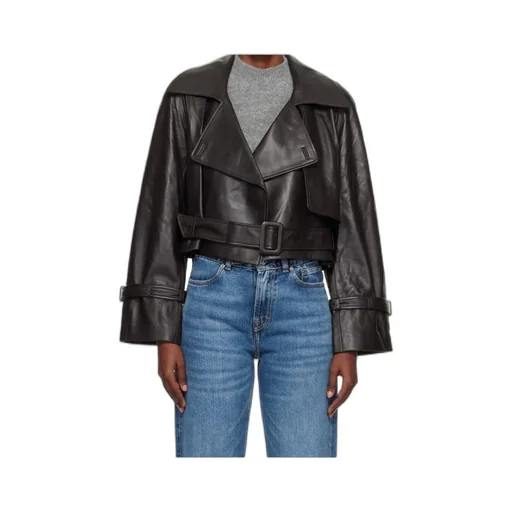 Hatti Cropped Leather Jacket