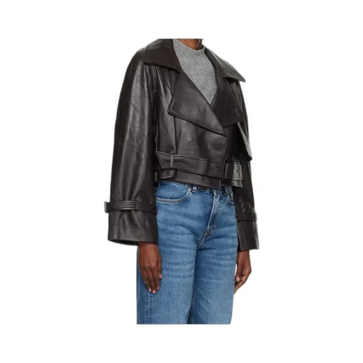 Hatti Cropped Leather Jacket