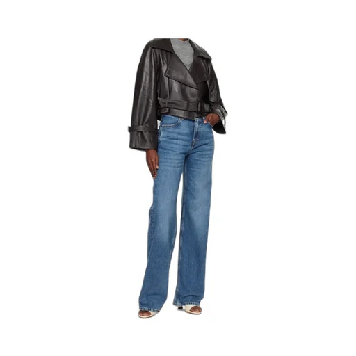 Hatti Cropped Leather Jacket