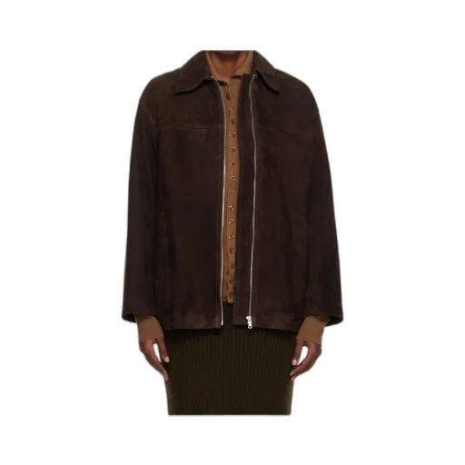 Long-Sleeved Suede Jacket