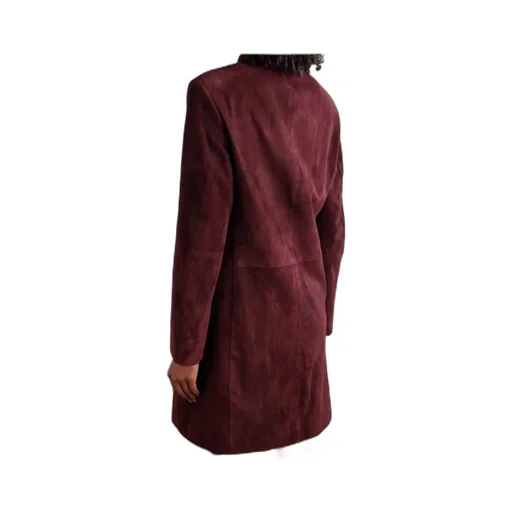 Long-Sleeved Leather Coat