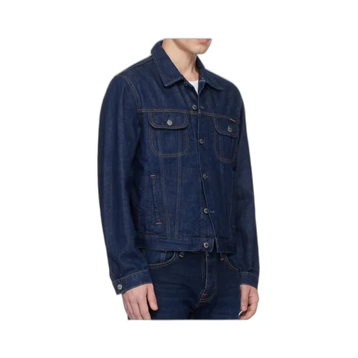 Lapel Long-Sleeved Denim Jacket