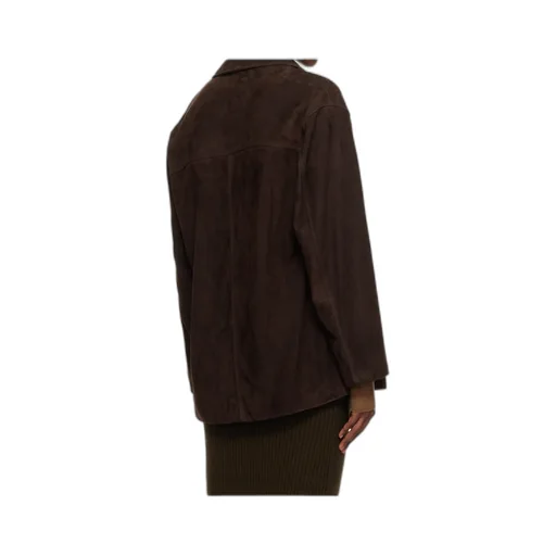 Long-Sleeved Suede Jacket