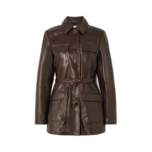 Long-Sleeved Leather Jacket