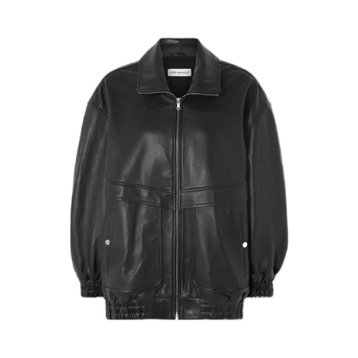 Long-Sleeved Leather Jacket