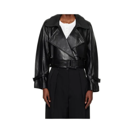 Hatti Cropped Leather Jacket