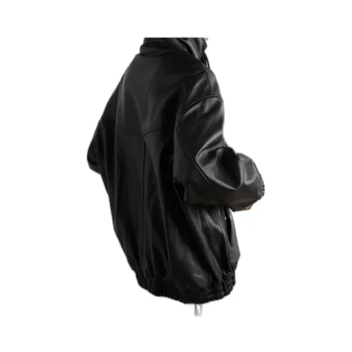 Long-Sleeved Leather Jacket