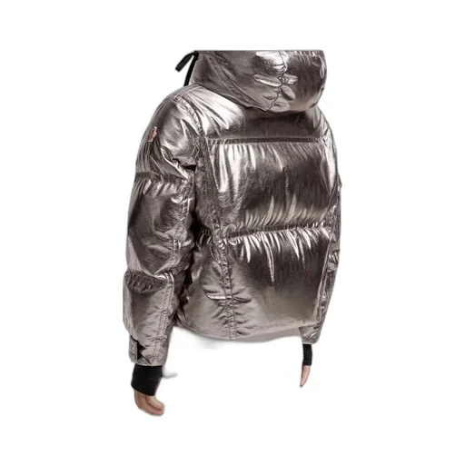 Metallic Hooded Down Ski Jacket