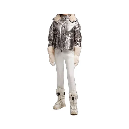 Metallic Hooded Down Ski Jacket