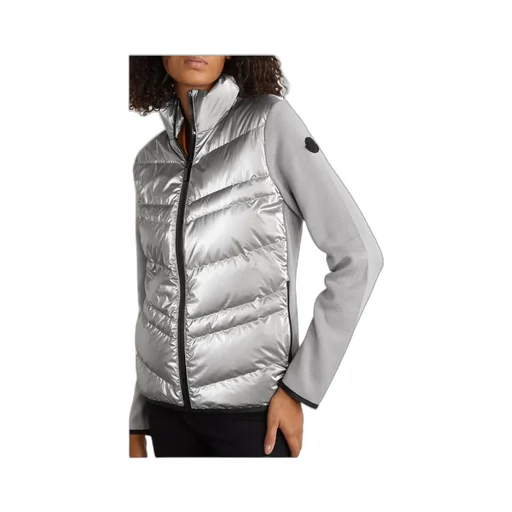 Logo Splicing Soft Shell Down Jacket