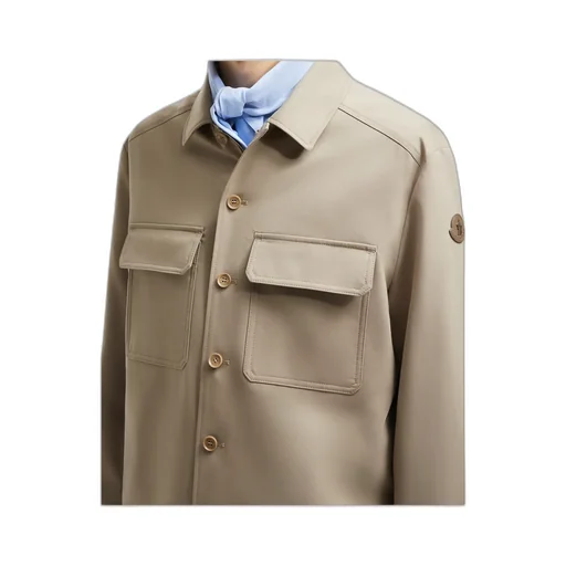 Wool Gabardine Long Sleeve Shirt