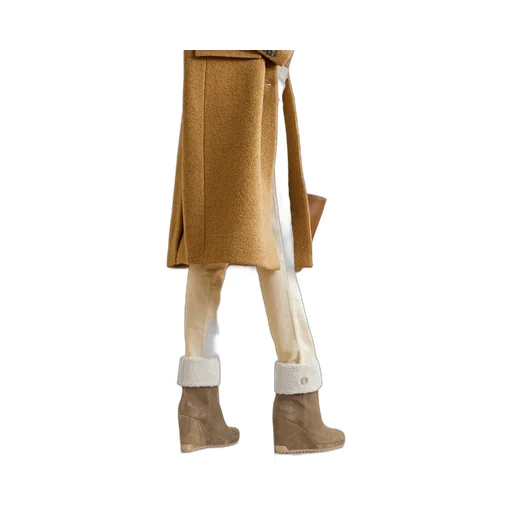 W Short Shearling-Lined Suede Wedge Ankle Boots