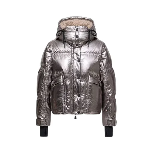Metallic Hooded Down Ski Jacket