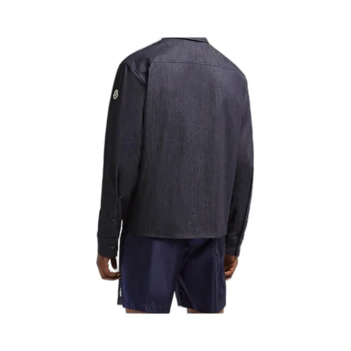 Logo Patch Zip-Up Denim Shirt