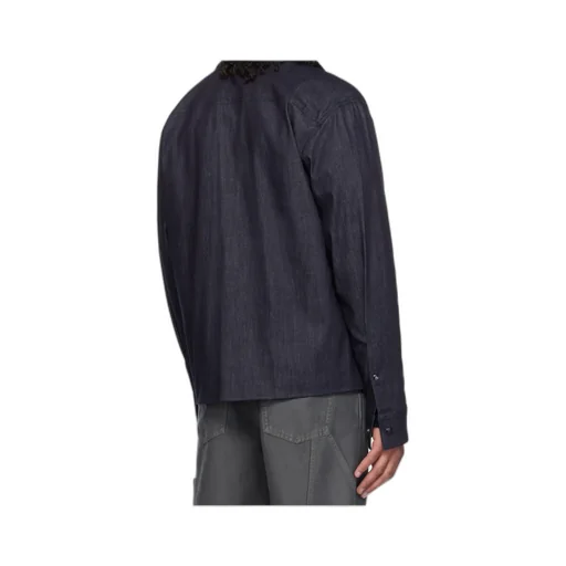 Logo Patch Zip-Up Denim Shirt