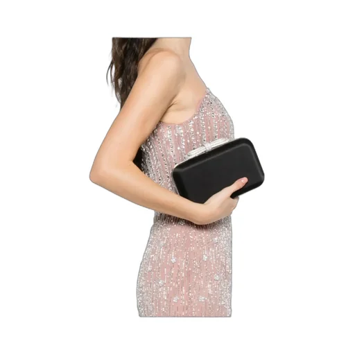 Crystal-Embellished Bow Clutch