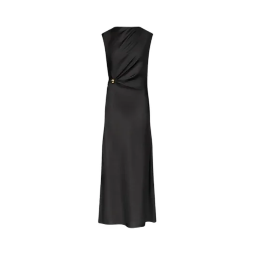 Roan Metal-Ornament Silk Dress